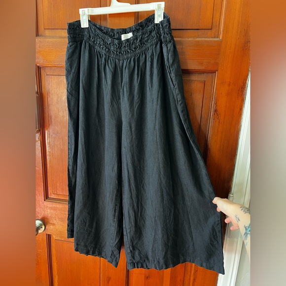 Anthropologie Somerset Pull-On Pants: Linen Edition – Black – 1X – Wide Leg - Picture 9 of 14